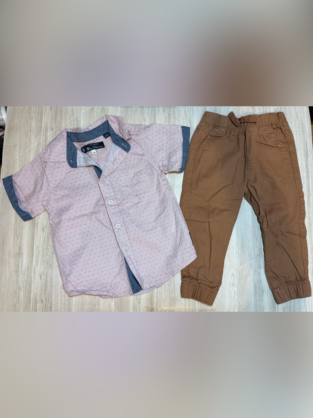 Ben Sherman Short-Sleeve Button-Down Shirt & Pants 2T